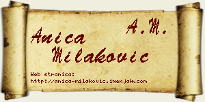 Anica Milaković vizit kartica